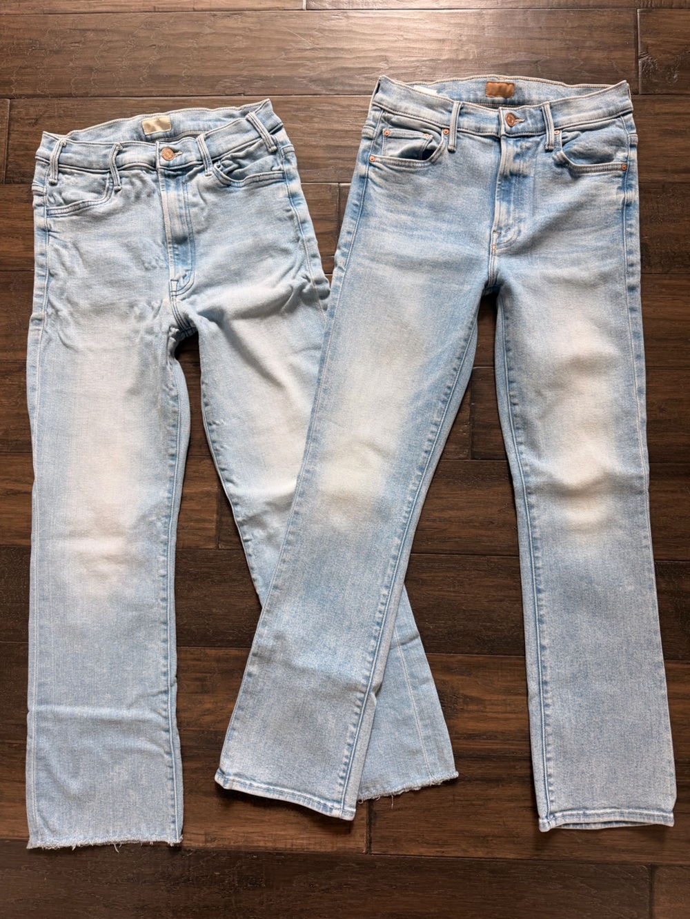MOTHER 2 Pair Light Wash Stretch Crop Kick Boot Jeans Sz 27 NEW + USED $480